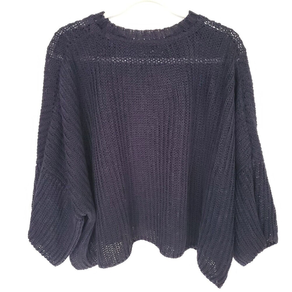 Vintage Eskandar Knit 100% Linen Sweater Womens Large Blue see through Lagenlook - Picture 13 of 16